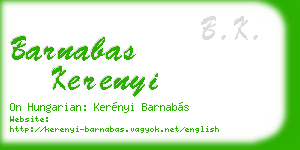 barnabas kerenyi business card